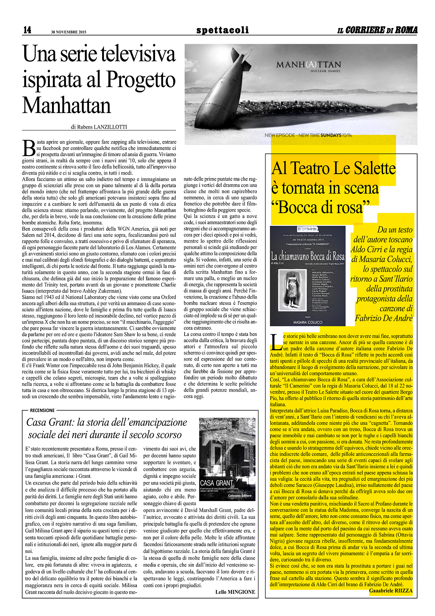 ARTICOLO CORRIERE DI ROMA