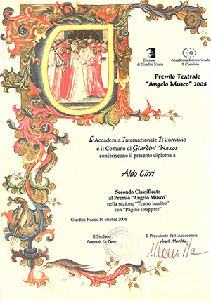 2008 CONVIVIO PAGINE STRAPPATE ATTESTATO